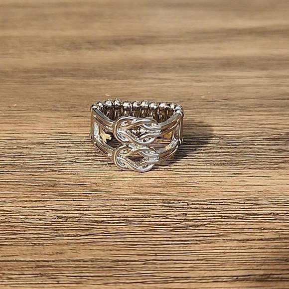NWT Paparazzi Double Infinity Ring with Stretchy Band - Picture 1 of 3